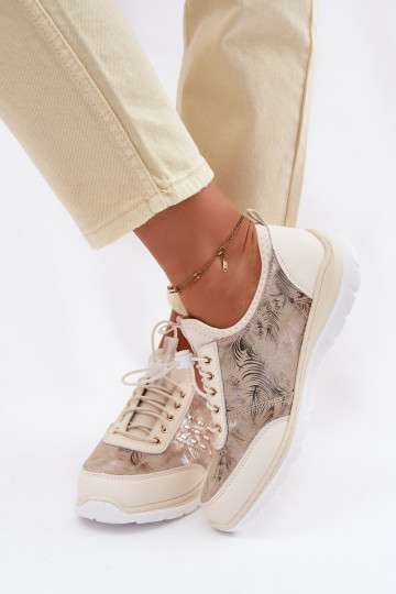 Gemustert Haut Schuhe Feminin D&A GR61-5990 Beige 2