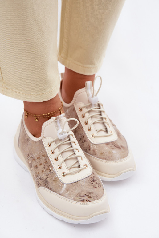 Gemustert Haut Schuhe Feminin D&A GR61-5990 Beige