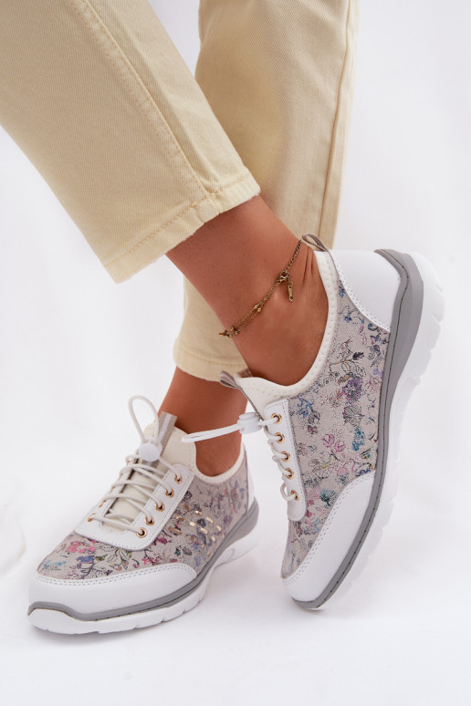 Gemustert Haut Schuhe Feminin D&A GR61-5990 Zueiße Farbe