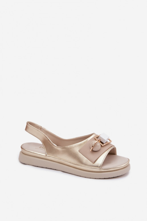 Damensandalen Feminin mit Ornamenten D&A GR61-5932 goldene Farbe