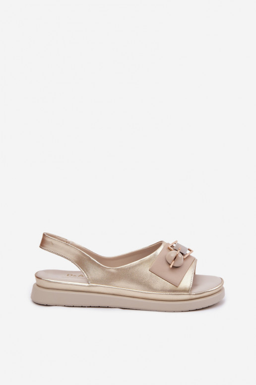 Damensandalen Feminin mit Ornamenten D&A GR61-5932 goldene Farbe