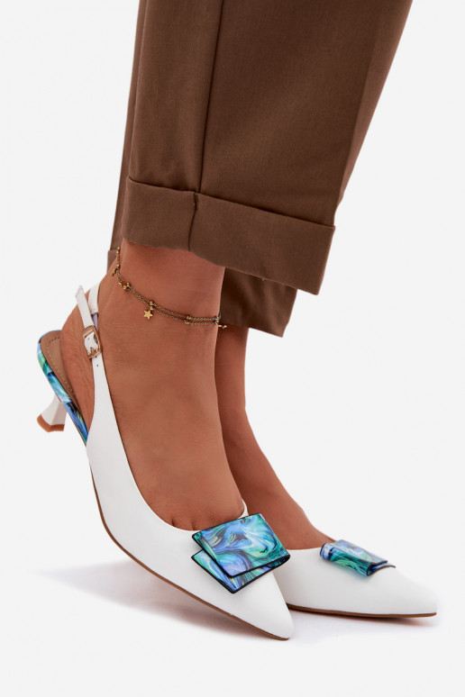 Haut Schuhe Feminin mit Absätzen mit Ornamenten D&A LZ61-2006 Zueiße Farbe