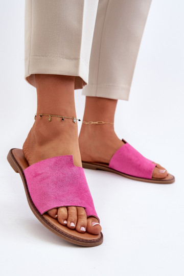 Damen Wildlederpantoletten rosa Amite 2
