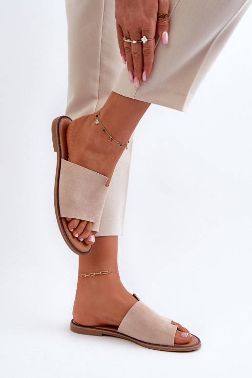 Feminin INildlederpantoffeln Hausschuhe Beige Amite