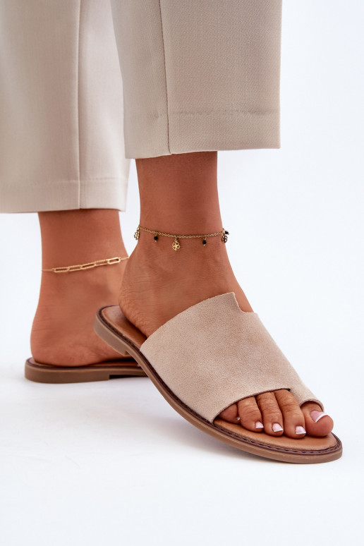 Feminin INildlederpantoffeln Hausschuhe Beige Amite