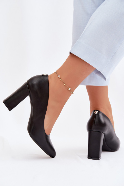 Schuhe mit Absätzen aus Öko-Leder Sergio Leone PB216 schZuarze Farbe