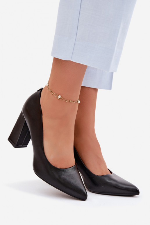 Schuhe mit Absätzen aus Öko-Leder Sergio Leone PB216 schZuarze Farbe