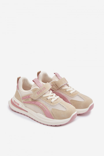Schuhe Kinder-Sneaker Big Star TT374151 HI-POLY SYSTEM Beige-pinke Farbe