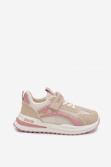Schuhe Kinder-Sneaker Big Star TT374151 HI-POLY SYSTEM Beige-pinke Farbe 2