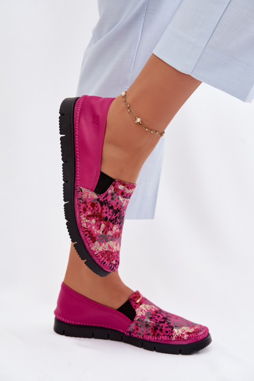 Lederstiefel für Damen Es mussciejka 03512-73 pinke Farbe