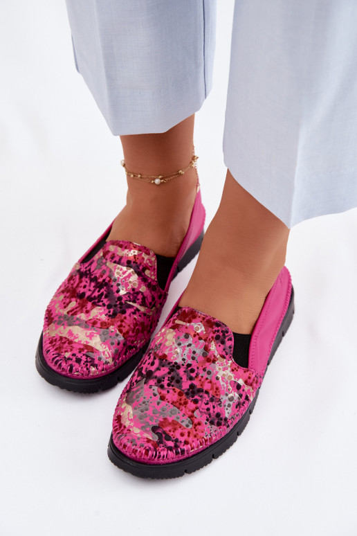 Lederstiefel für Damen Es mussciejka 03512-73 pinke Farbe