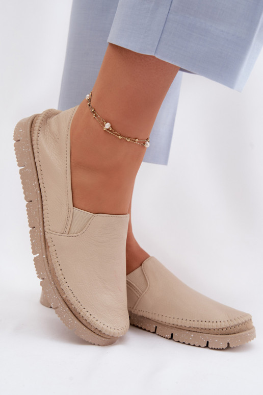 Lederstiefel für Damen Es mussciejka 03512-04 Beige