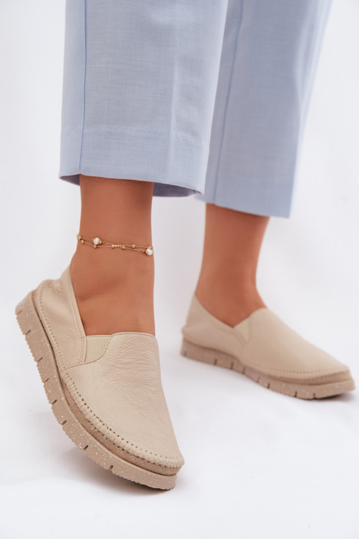 Lederstiefel für Damen Es mussciejka 03512-04 Beige