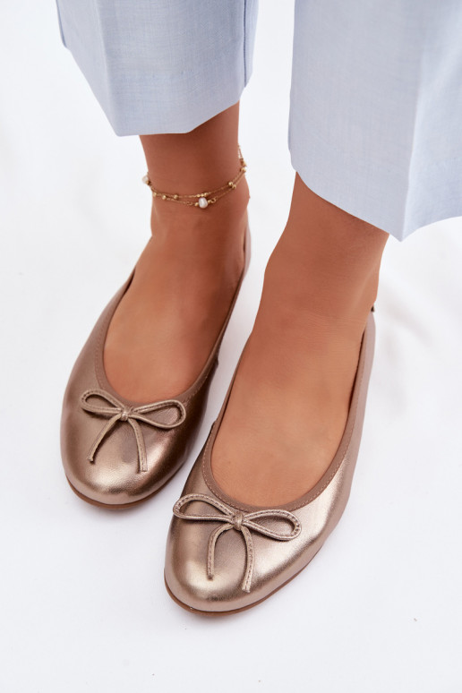Ballerinas Feminin Es mussciejka P6800-25 goldene Farbe
