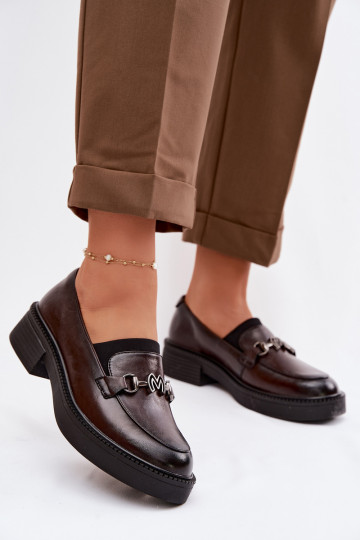 Haut Mokassins für Damen Mit Dekorationen Detalem Vinceza 39985 CzekoladoZue 2