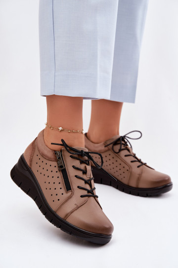 Haut Schuhe Feminin mit einer Plattform Vinceza 39977 Beige 2