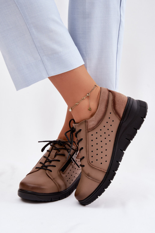 Haut Schuhe Feminin mit einer Plattform Vinceza 39977 Beige