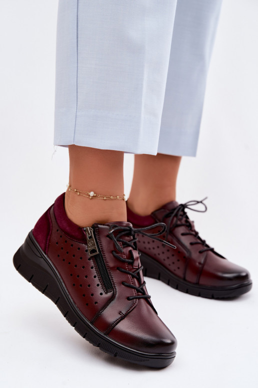 Haut Schuhe Feminin mit einer Plattform Vinceza 39977 Burgund