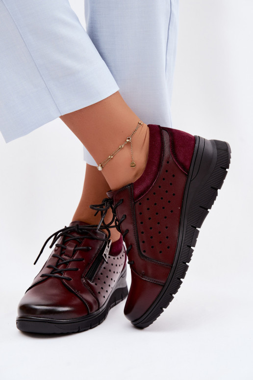 Haut Schuhe Feminin mit einer Plattform Vinceza 39977 Burgund