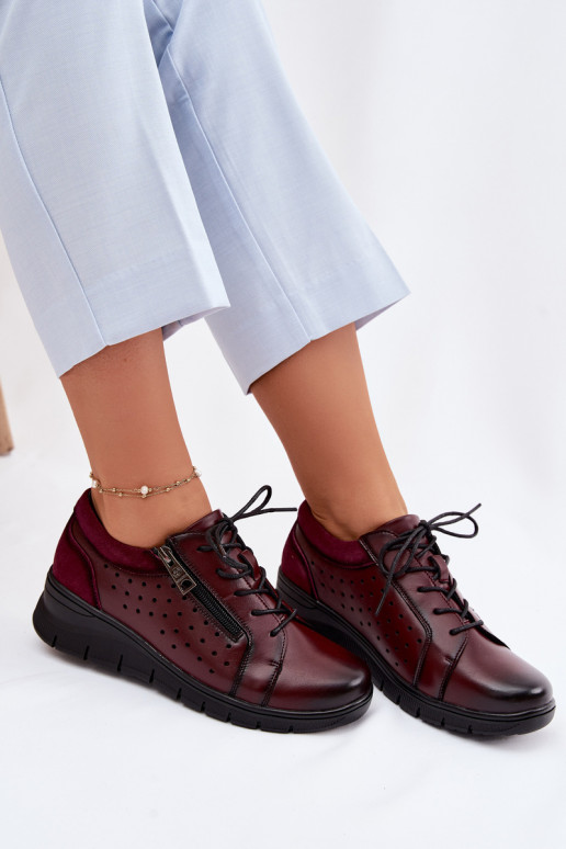 Haut Schuhe Feminin mit einer Plattform Vinceza 39977 Burgund