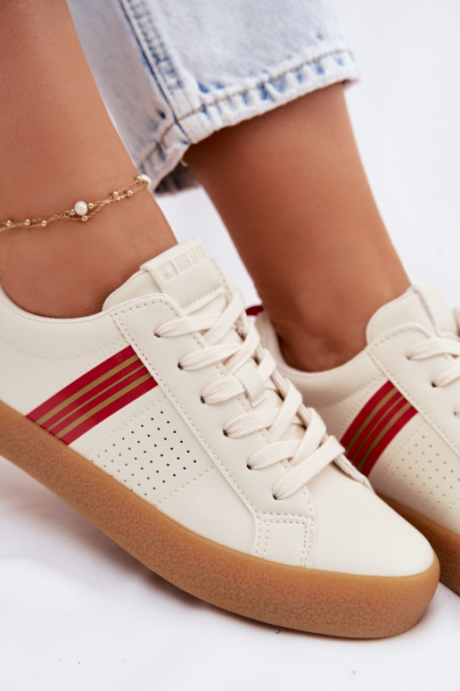 Eko Haut Sneakers Stilvollllschuhe Feminin Big Star TT274307 elfenbeinfarbe