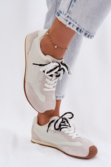 Haut aus INildleder Sneakers Stilvollllschuhe Feminin Big Star TT274555 Zueiße Farbe