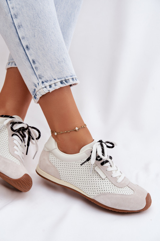 Haut aus INildleder Sneakers Stilvollllschuhe Feminin Big Star TT274555 Zueiße Farbe