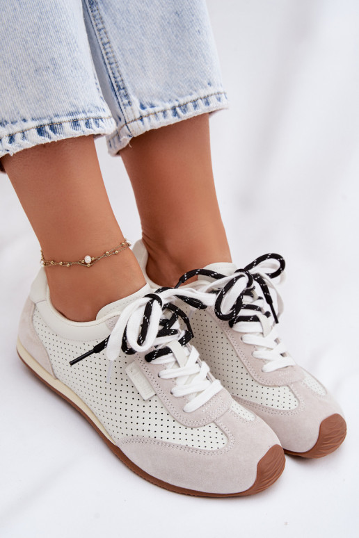 Haut aus INildleder Sneakers Stilvollllschuhe Feminin Big Star TT274555 Zueiße Farbe