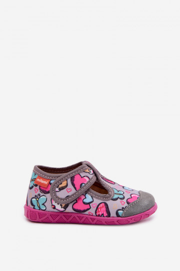 Hausschuhe Milami Kindisch mit Klebeverschlüssen graue Farbe Jasimrra 2