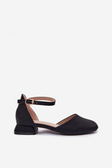 Kinder Glitzersandalen mit niedrigem Absatz in schwarz Nelly 2