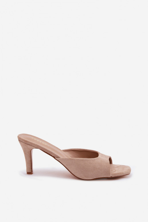 Damenhausschuhe Ermöglicht Smukłym Obcasie Beige Revina