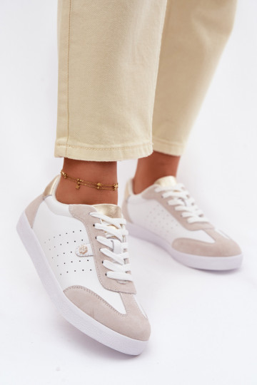 Sportliche Schuhe für Damen aus natürlichem Leder S.Barski LR61-7091 in weiß 2