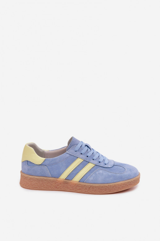 Haut aus INildleder Sneakers Stilvollllschuhe Feminin S.Barski LR61-7089 blaue Farbe