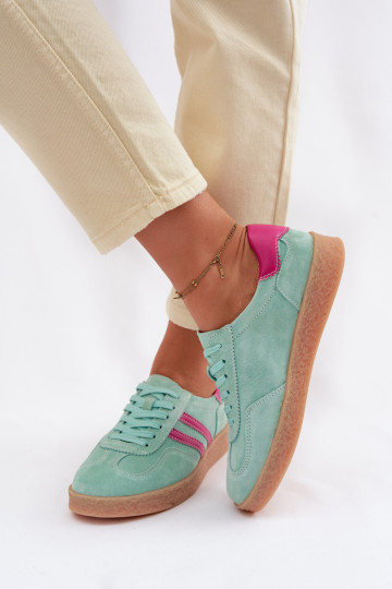 Wildlederschuhe im sportlichen Stil für Damen S.Barski LR61-7089 in mint 2