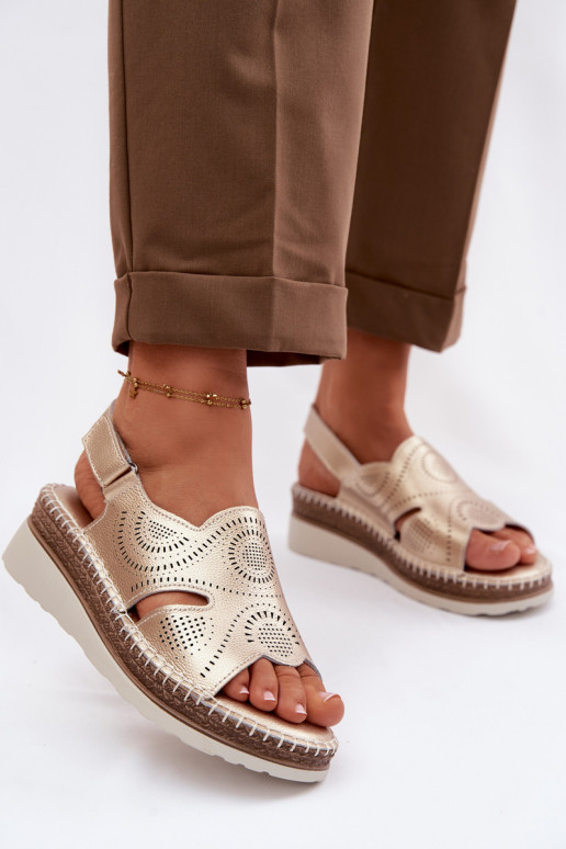 Haut Plateausandalen S.Barski GR61-5916 goldene Farbe