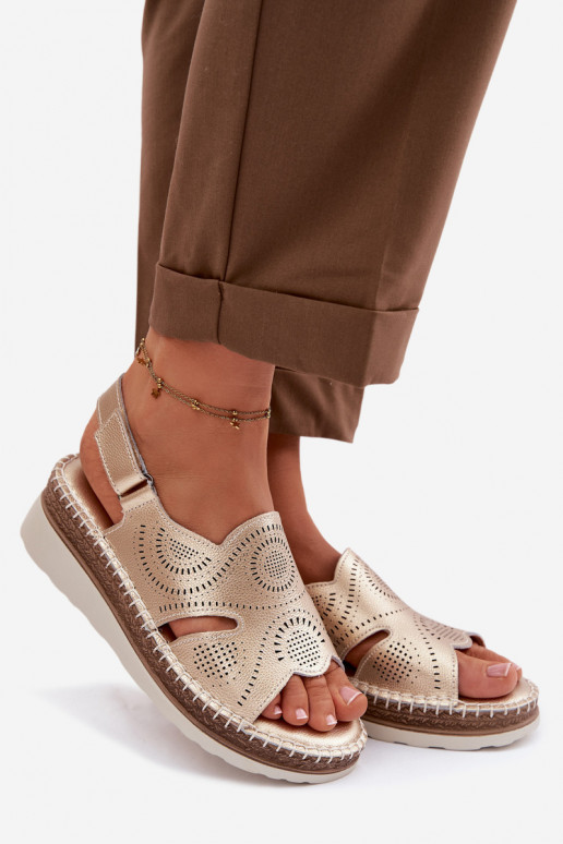 Haut Plateausandalen S.Barski GR61-5916 goldene Farbe