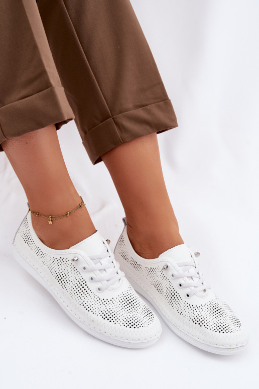 Haut mit durchbrochenen Elementen Schuhe Feminin S.Barski LR61-7083 Zueiße Farbe