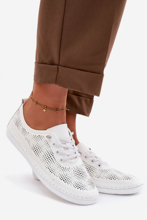 Haut mit durchbrochenen Elementen Schuhe Feminin S.Barski LR61-7083 Zueiße Farbe