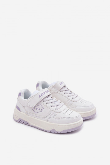 Sneakers Stilvollllschuhe Kindisch mit Klebeverschlüssen LOTTO GROOVIN 2600130K INeiß-Violette Farbe
