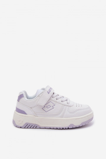Sneakers Stilvollllschuhe Kindisch mit Klebeverschlüssen LOTTO GROOVIN 2600130K INeiß-Violette Farbe 2