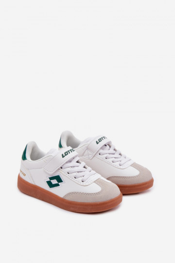 Sneakers Stilvollllschuhe Kindisch mit Klebeverschlüssen LOTTO VINTAL MF 2600252K INeiß-grüne Farbe