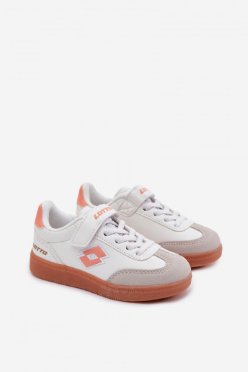 Sneakers Stilvollllschuhe Kindisch mit Klebeverschlüssen LOTTO VINTAL MF 2600252K INeiß-orange Farbe
