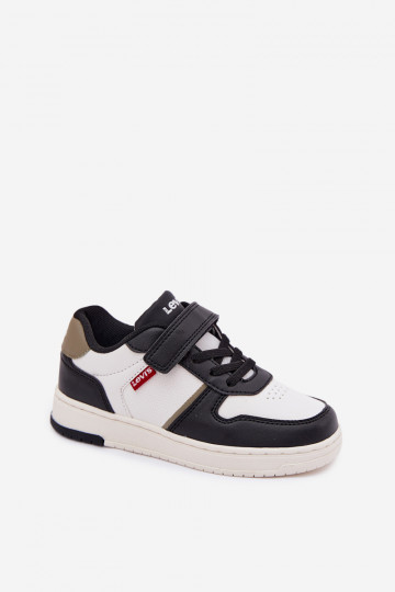 Kinder Sportschuhe LEVI'S KICK SE VIRV0152S mit Klettverschluss in weiß-schwarzer Farbe
