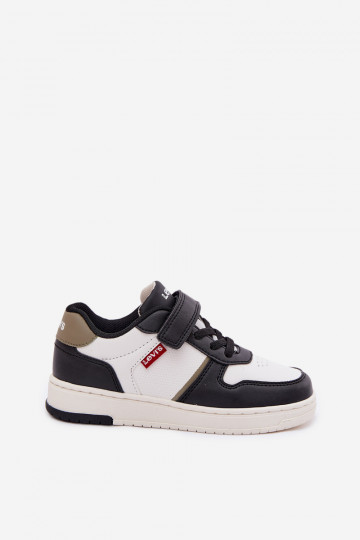 Kinder Sportschuhe LEVI'S KICK SE VIRV0152S mit Klettverschluss in weiß-schwarzer Farbe 2