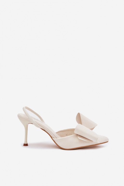 hochhackige SchuheOdkrytymi Piętami I Kokardką elfenbeinfarbe Eklevia