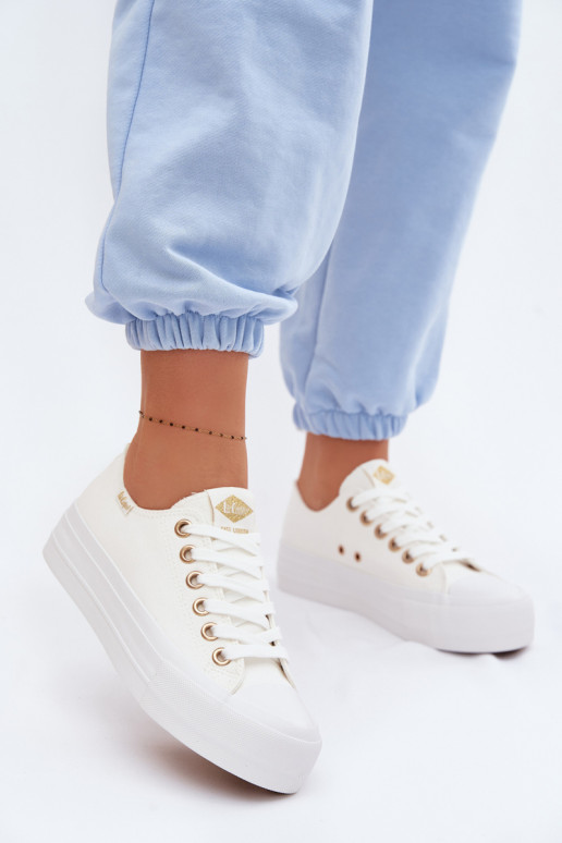 Freizeitschuhe mit einer Plattform Lee Cooper LCIN-26-31-4369 Zueiße Farbe