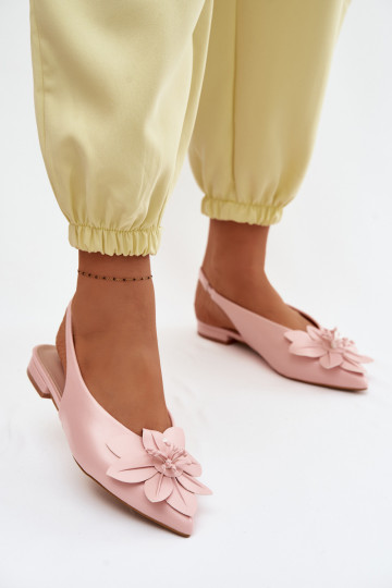 Damen Sandalen in Rosa mit breiten Absätzen und dekorativer Blume Telivette 2
