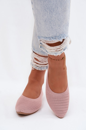 Netz Ballerinas aus Stoff Feminin pinke Farbe Sarina