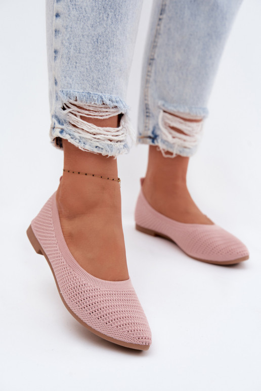 Netz Ballerinas aus Stoff Feminin pinke Farbe Sarina