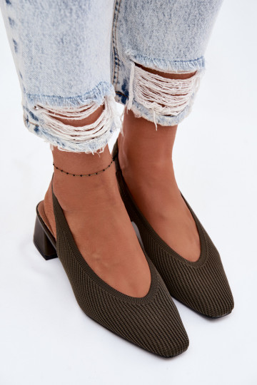  Damensandalen mit Absätzen Khaki-Farbe-Farbe Es mussrcelle